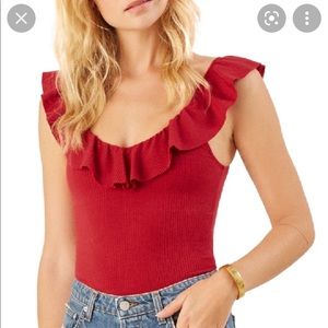 Reformation BLACK Roxanna top- new barely worn